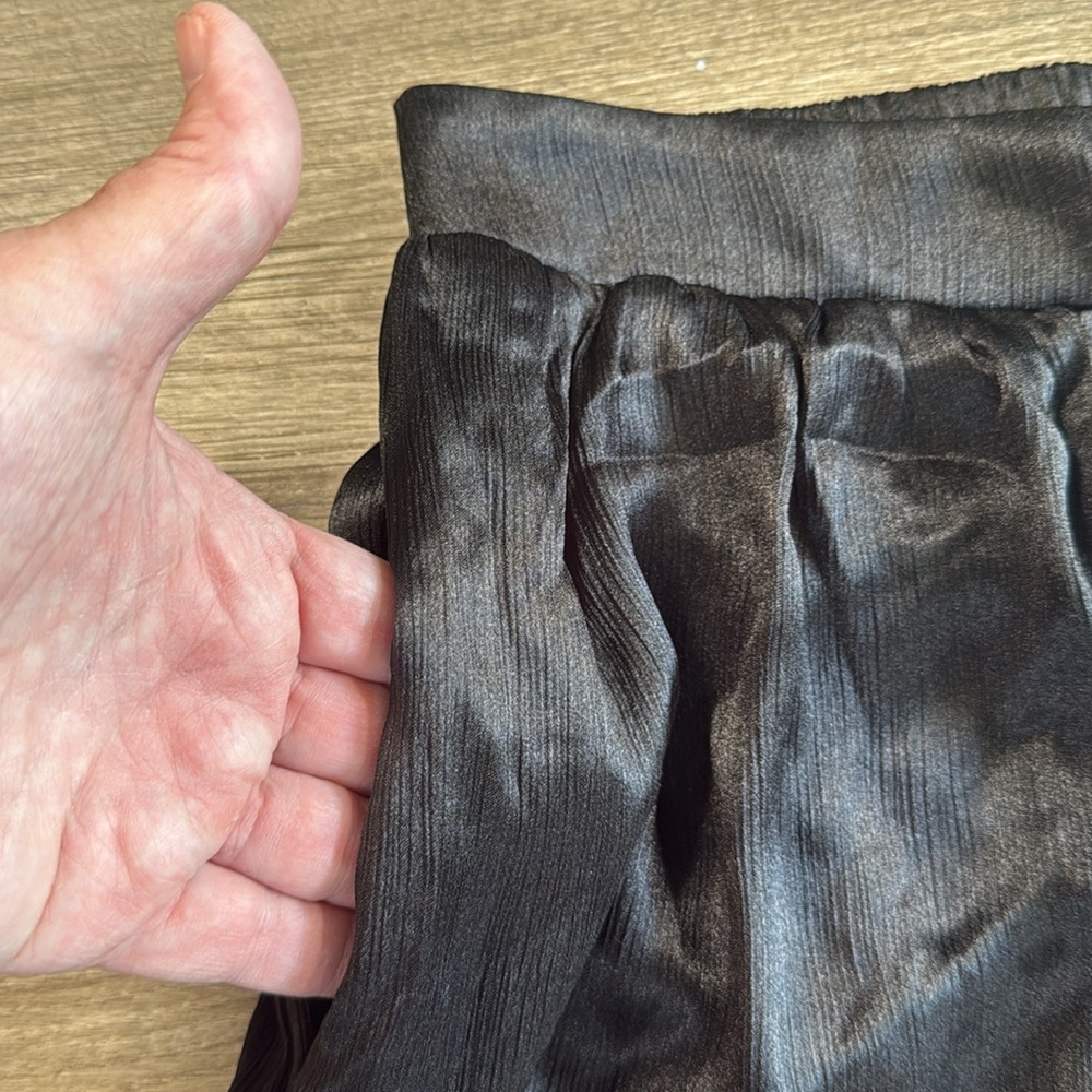 Mustard Seed Women's Small Pants Black Polyester Wide Leg‎ Crinkle - Picture 5 of 11